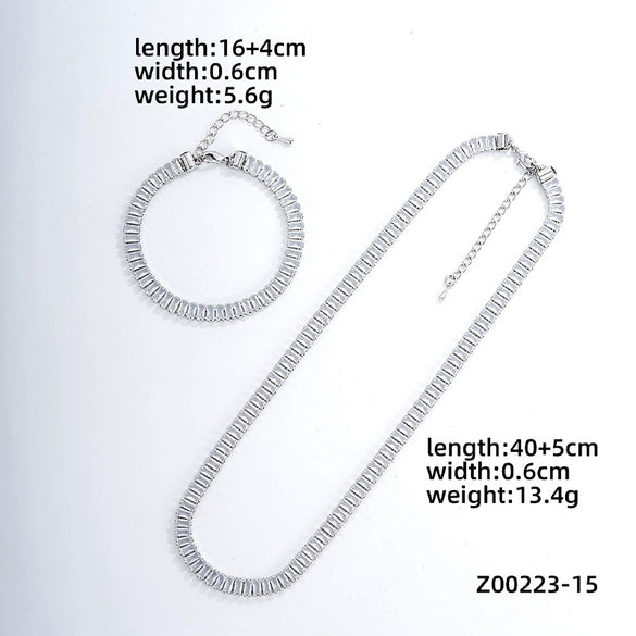 Acrylic And Copper Trendy Fashion Simple Geometric Electroplated Bracelet Necklace For Men And Women