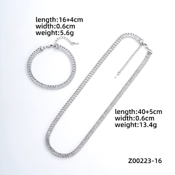 Acrylic And Copper Trendy Fashion Simple Geometric Electroplated Bracelet Necklace For Men And Women