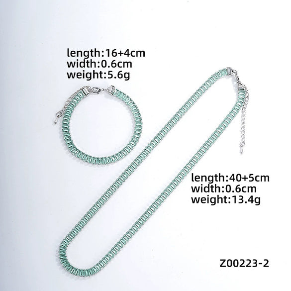 Acrylic And Copper Trendy Fashion Simple Geometric Electroplated Bracelet Necklace For Men And Women