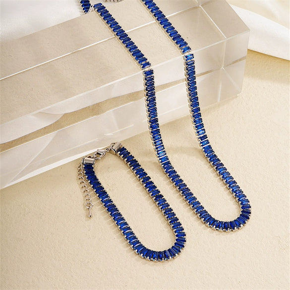 Acrylic And Copper Trendy Fashion Simple Geometric Electroplated Bracelet Necklace For Men And Women