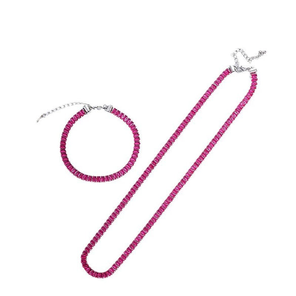 Acrylic And Copper Trendy Fashion Simple Geometric Electroplated Bracelet Necklace For Men And Women