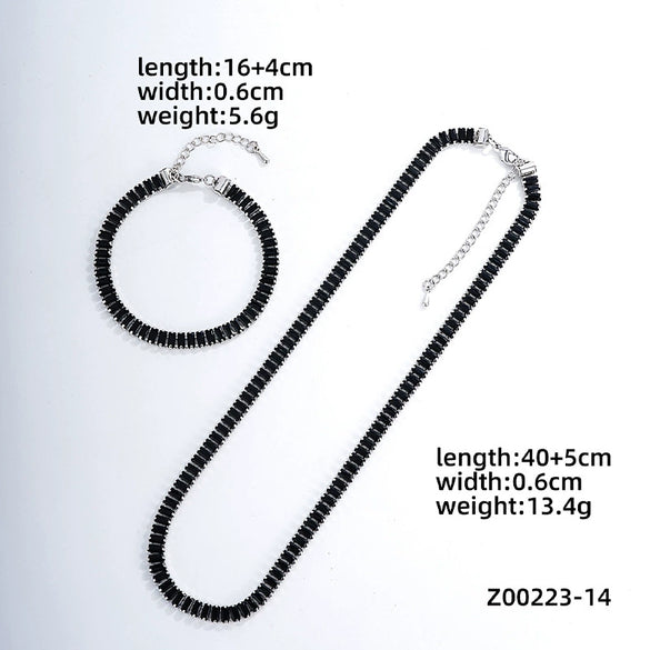 Acrylic And Copper Trendy Fashion Simple Geometric Electroplated Bracelet Necklace For Men And Women
