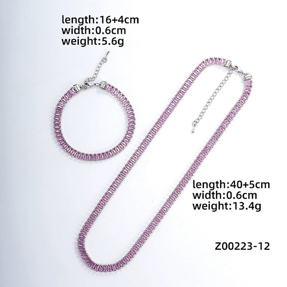 Acrylic And Copper Trendy Fashion Simple Geometric Electroplated Bracelet Necklace For Men And Women