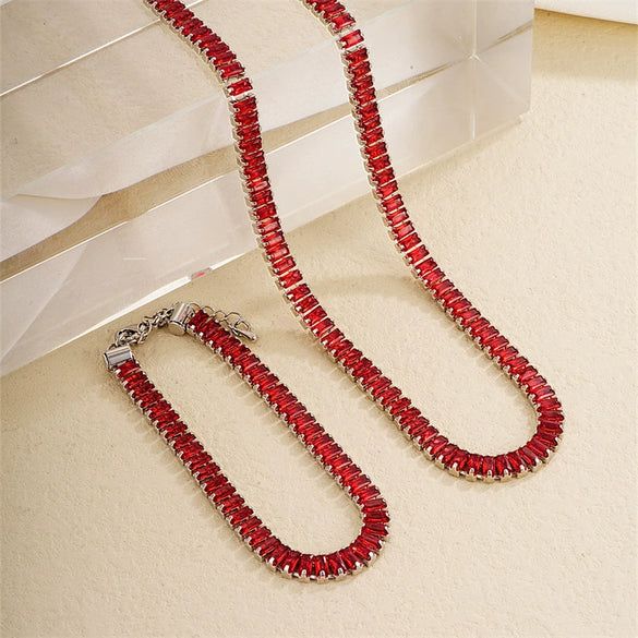 Acrylic And Copper Trendy Fashion Simple Geometric Electroplated Bracelet Necklace For Men And Women