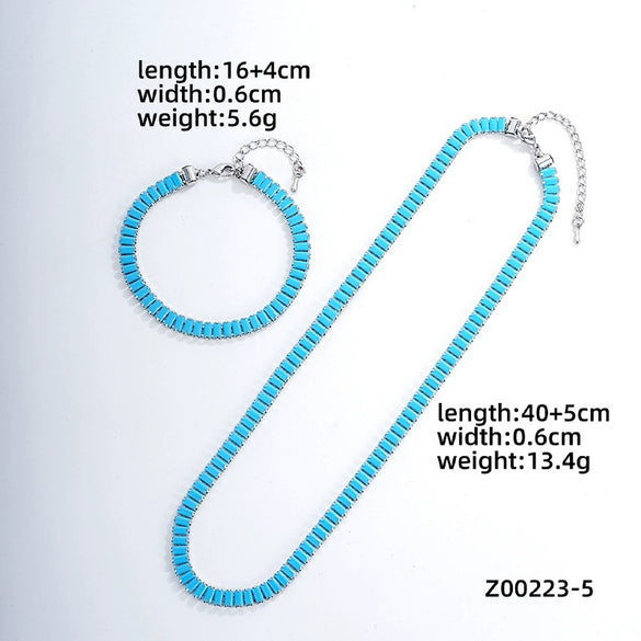 Acrylic And Copper Trendy Fashion Simple Geometric Electroplated Bracelet Necklace For Men And Women