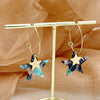 Acrylic And Stainless Steel Multishape Ear Ring With Love Leaves And Fivepointed Star Pattern Electroplated