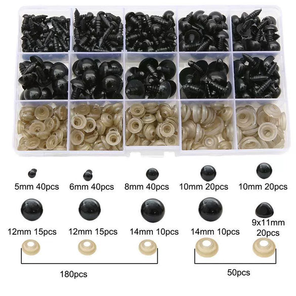 Acrylic Animal Eyes Nose Leather Pad Accessories Set For Plush Toy Dolls Diy Handmade