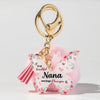Acrylic Butterfly Floral Keychain With Plush Pompom And Tassel Fashion Festival Element