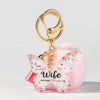 Acrylic Butterfly Floral Keychain With Plush Pompom And Tassel Fashion Festival Element