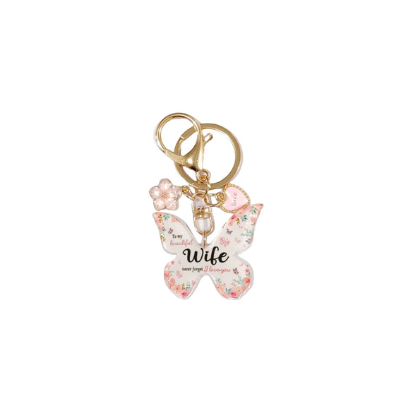 Acrylic Butterfly Pendant Keychain Modern Art Style