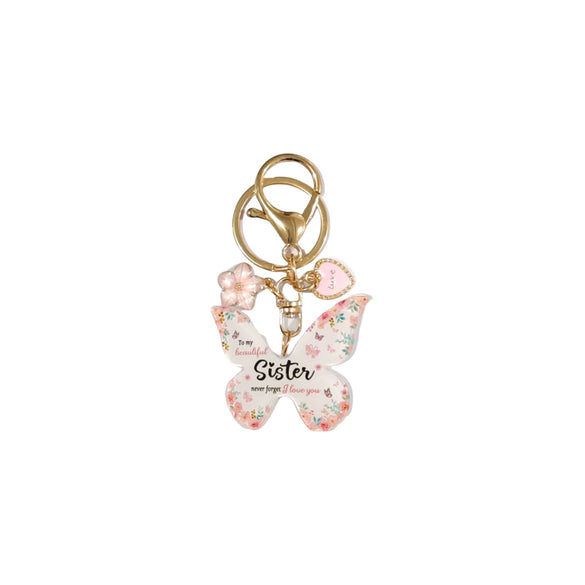 Acrylic Butterfly Pendant Keychain Modern Art Style