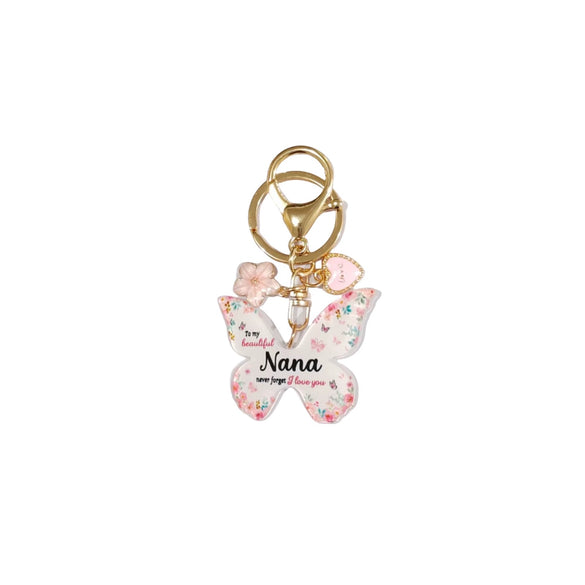 Acrylic Butterfly Pendant Keychain Modern Art Style