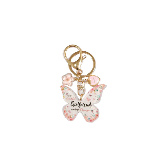 Acrylic Butterfly Pendant Keychain Modern Art Style