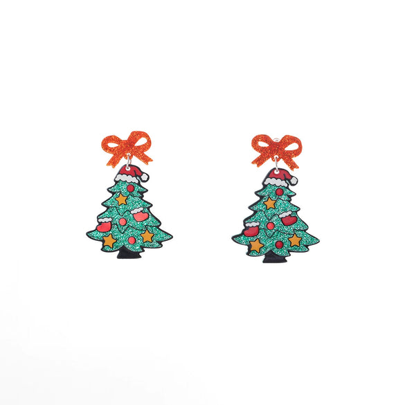 Acrylic Butterfly Tassel Geometric Earrings With Polish Finish Cartoon Style