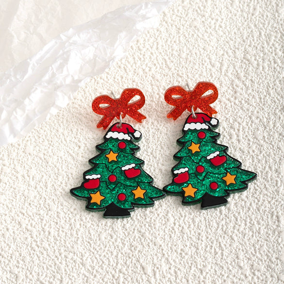 Acrylic Butterfly Tassel Geometric Earrings With Polish Finish Cartoon Style