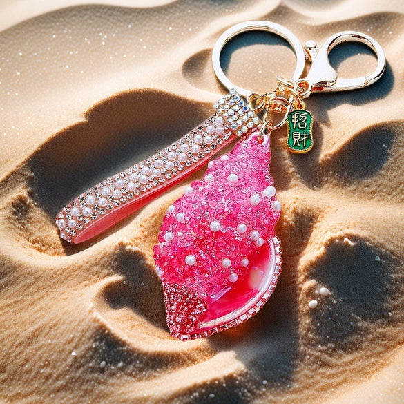 Acrylic Candycolored Shell Conch Car Keychain Women's Bag Pendant Key Ring