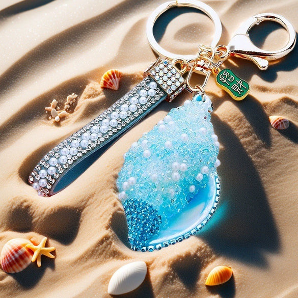 Acrylic Candycolored Shell Conch Car Keychain Women's Bag Pendant Key Ring
