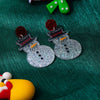 Acrylic Cartoon Christmas Snowman Earrings For Women With Electroplating Design