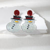 Acrylic Cartoon Christmas Snowman Earrings For Women With Electroplating Design