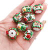 Acrylic Christmas Hand Painted Beads With Santa Claus Pattern Dripping Oil Style Gingerbread Man Cartoon Beads Pendant Handmade Diy Beaded Bracelet Mobile Phone Chain Accessories