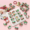 Acrylic Christmas Hand Painted Beads With Santa Claus Pattern Dripping Oil Style Gingerbread Man Cartoon Beads Pendant Handmade Diy Beaded Bracelet Mobile Phone Chain Accessories