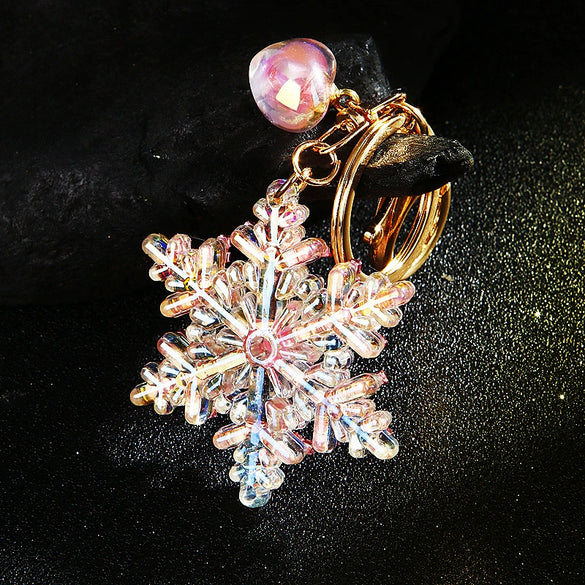 Acrylic Christmas Snowflake Pendant Keychain Cute Style Decoration Gift