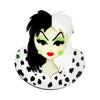 Acrylic Clothing Brooch With Cartoon Characters Black And White Wave Dot Printing