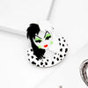 Acrylic Clothing Brooch With Cartoon Characters Black And White Wave Dot Printing