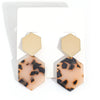 Acrylic Color Block Geometric Hoop Earrings Elegant Versatile Statement Jewelry For Women