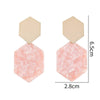 Acrylic Color Block Geometric Hoop Earrings Elegant Versatile Statement Jewelry For Women