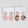 Acrylic Color Block Geometric Hoop Earrings Elegant Versatile Statement Jewelry For Women