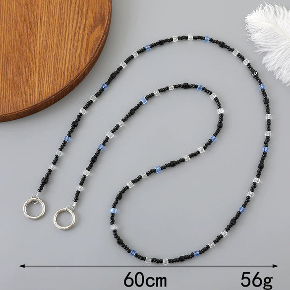 Acrylic Crystal Square Beaded Handmade Crossbody Chain Bag And Mobile Phone Lanyard Accessories