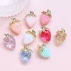 Acrylic Crystal Transparent Strawberry Jewelry Accessories Material For Diy Handmade Bracelet Necklace Earring With Dripping Glue Treatment