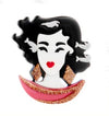 Acrylic Decorative Brooch With Clouds Rainbow Water Drops Sun Simulation Printing For Women