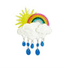 Acrylic Decorative Brooch With Clouds Rainbow Water Drops Sun Simulation Printing For Women