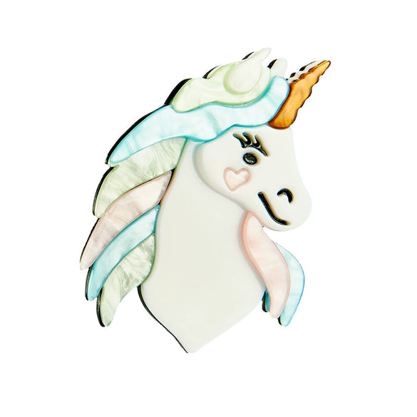 Acrylic Decorative Brooch With Clouds Rainbow Water Drops Sun Simulation Printing For Women