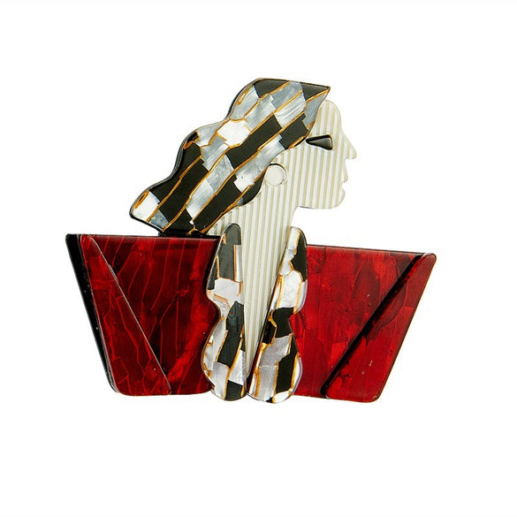 Acrylic Decorative Brooch With Clouds Rainbow Water Drops Sun Simulation Printing For Women