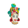 Acrylic Decorative Brooch With Clouds Rainbow Water Drops Sun Simulation Printing For Women