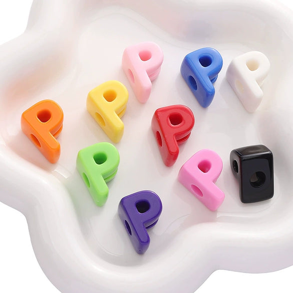 Acrylic Digital English Round Bead Diy Handmade Bracelet And Mobile Phone Chain Decoration Material