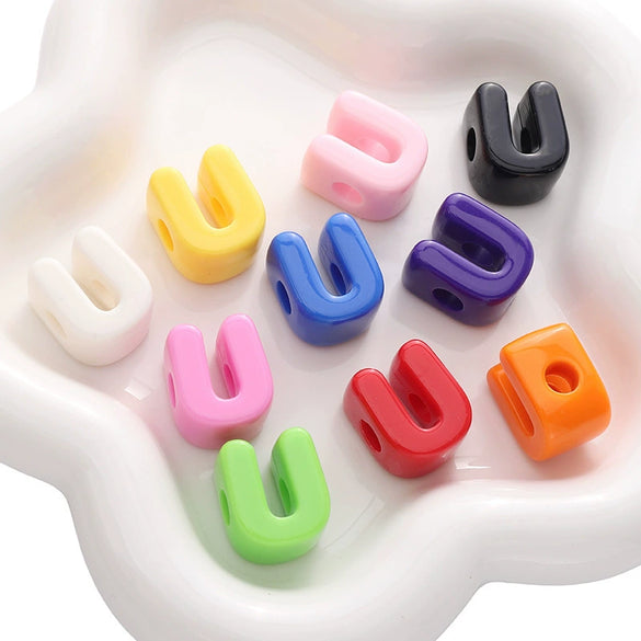 Acrylic Digital English Round Bead Diy Handmade Bracelet And Mobile Phone Chain Decoration Material