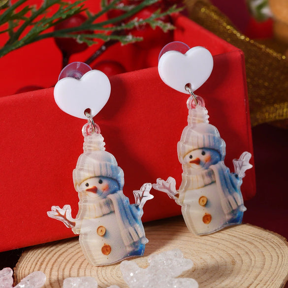 Acrylic Doublesided Yeti Earrings Creative Cute Fresh With Festive Elements Unisex