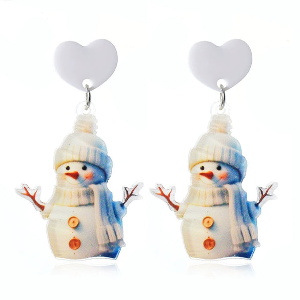 Acrylic Doublesided Yeti Earrings Creative Cute Fresh With Festive Elements Unisex