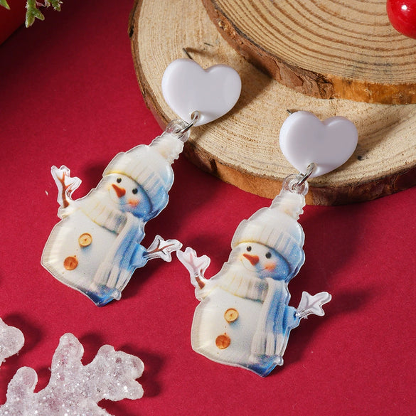 Acrylic Doublesided Yeti Earrings Creative Cute Fresh With Festive Elements Unisex
