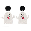 Acrylic Elegant Halloween Spider Ghost Pumpkin Cat Castle Earrings For Women