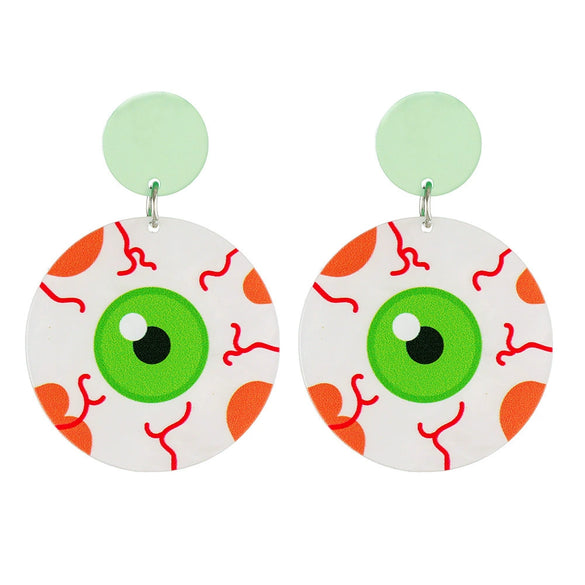 Acrylic Elegant Halloween Spider Ghost Pumpkin Cat Castle Earrings For Women