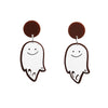 Acrylic Elegant Halloween Spider Ghost Pumpkin Cat Castle Earrings For Women