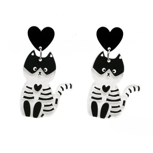 Acrylic Elegant Halloween Spider Ghost Pumpkin Cat Castle Earrings For Women