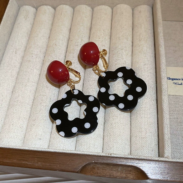 Acrylic Fivepointed Star Flower Pendant Earrings Handmade For Women