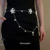 Acrylic Flower Waist Chain Necklace Dualuse Set With Pearls Women's Fashion Jewelry