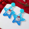 Acrylic Geometric Christmas Earrings With Printing Fashion Creative Cute Jewelry For Women